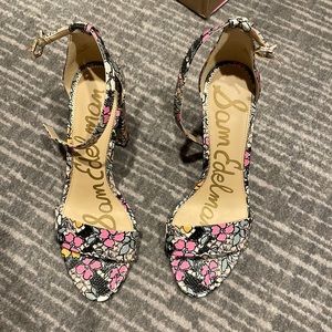 Sam Edelman floral sandals with ankle strap